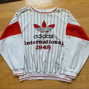 Vintage RARE adidas 1948 intl pinstripe crewneck
